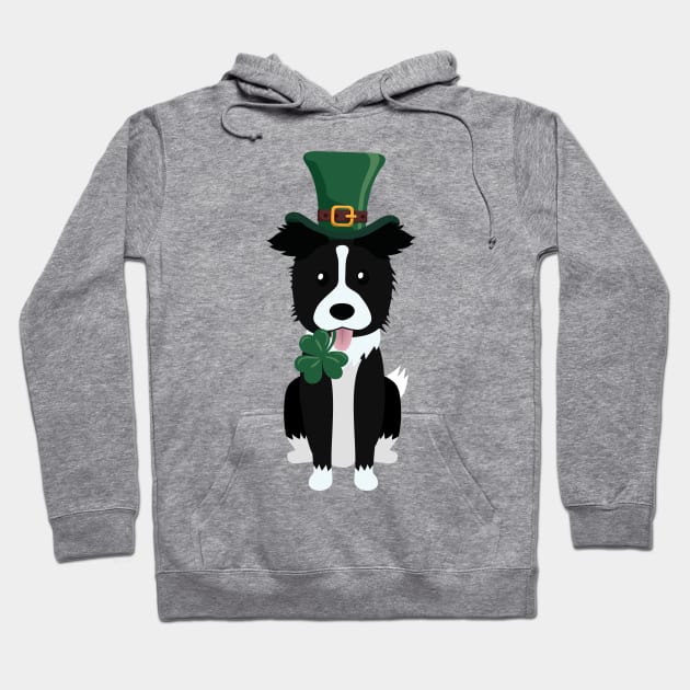 Border Collie St. Patrick's Day Dog Lover Owner Gift Hoodie by peter2art